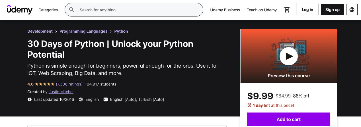 python best courses