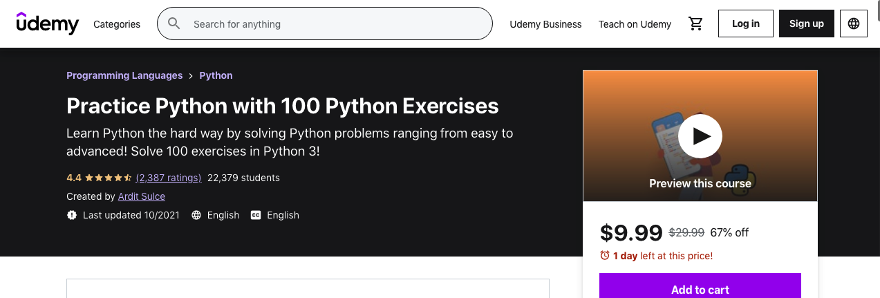 100 python exercises