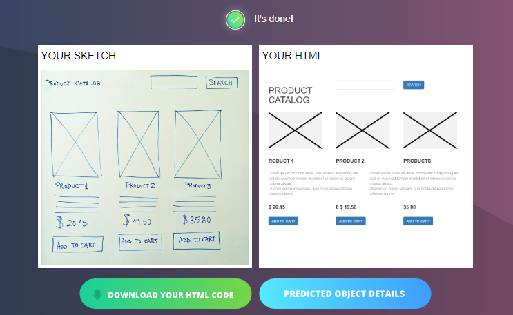 Sketch2Code by Microsoft