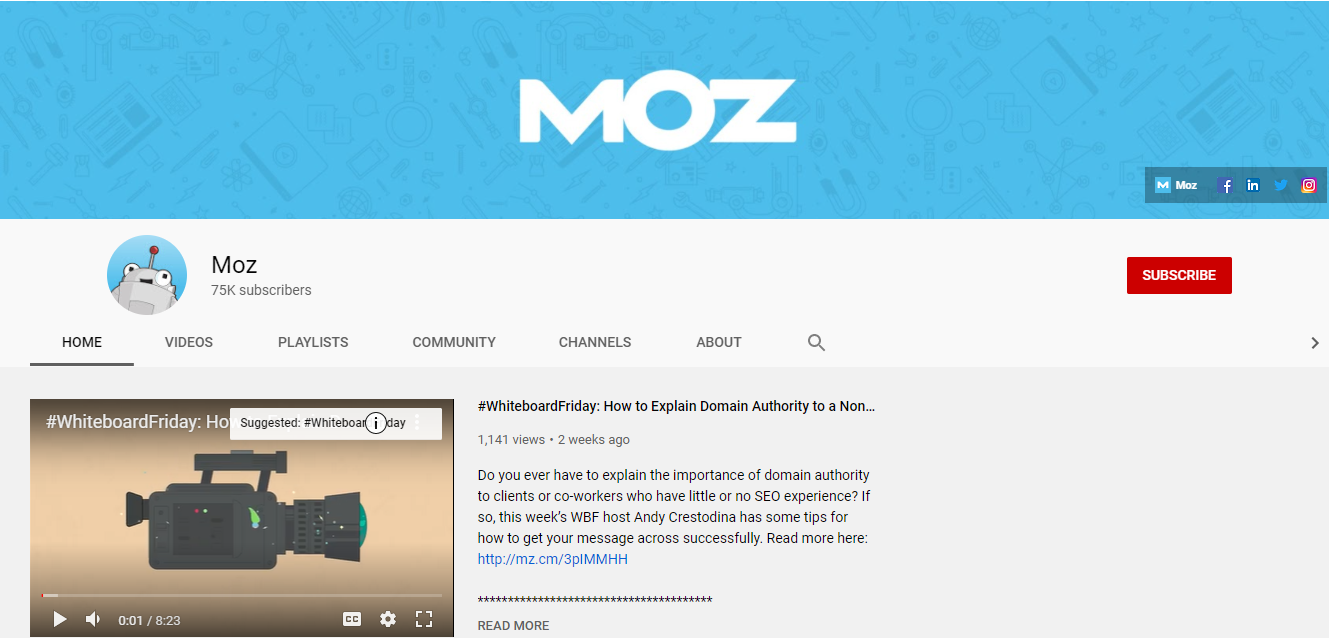 Moz Youtube Channel